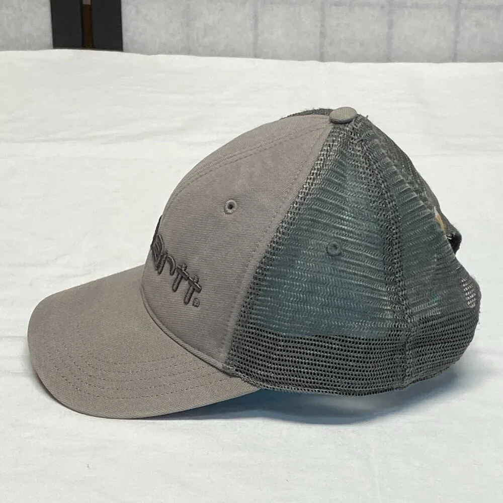 Carhartt Embroidered Logo Grey Green Mesh Trucker Snapback Hat Cap Unisex OS